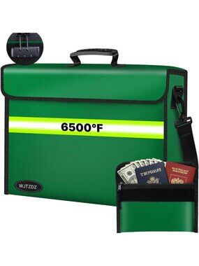 Fireproof Document Bag with Lock & Waterproof Zipper, 10-Layer Insulation